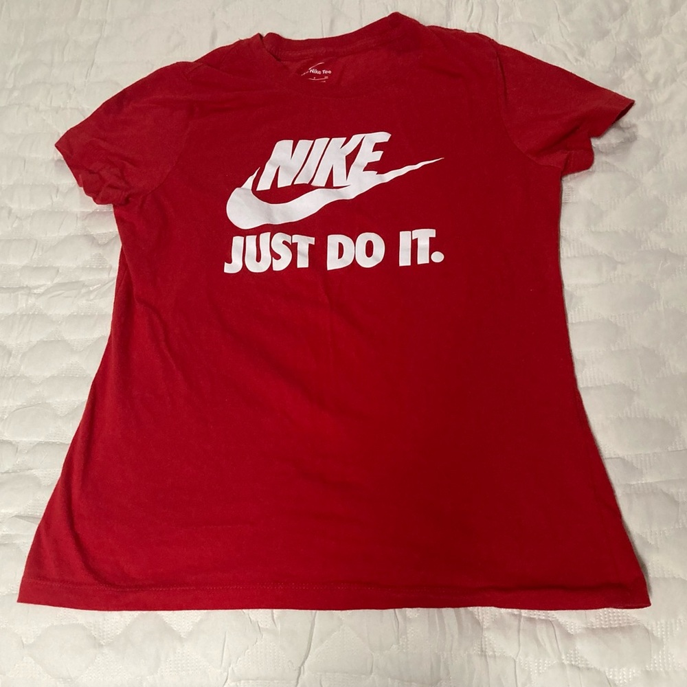 Nike Women's Bold Red Tee with Slogan